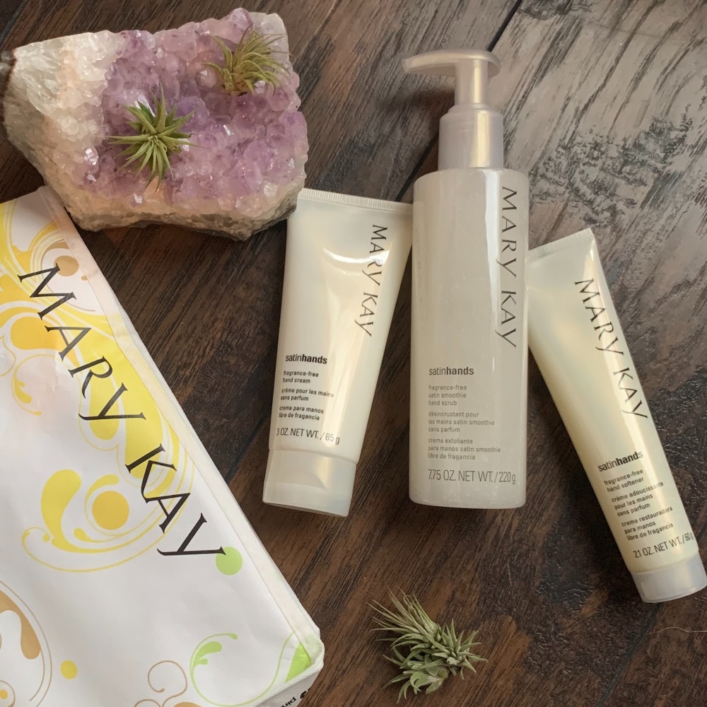Fragrance Free Satin Hands Set, Mary Kay cream exfoliating soothe winter lotion